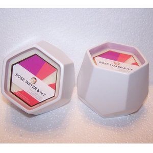 Bath & Body Works Rose Water & Ivy Geometric Candle 7 oz Lot of 2